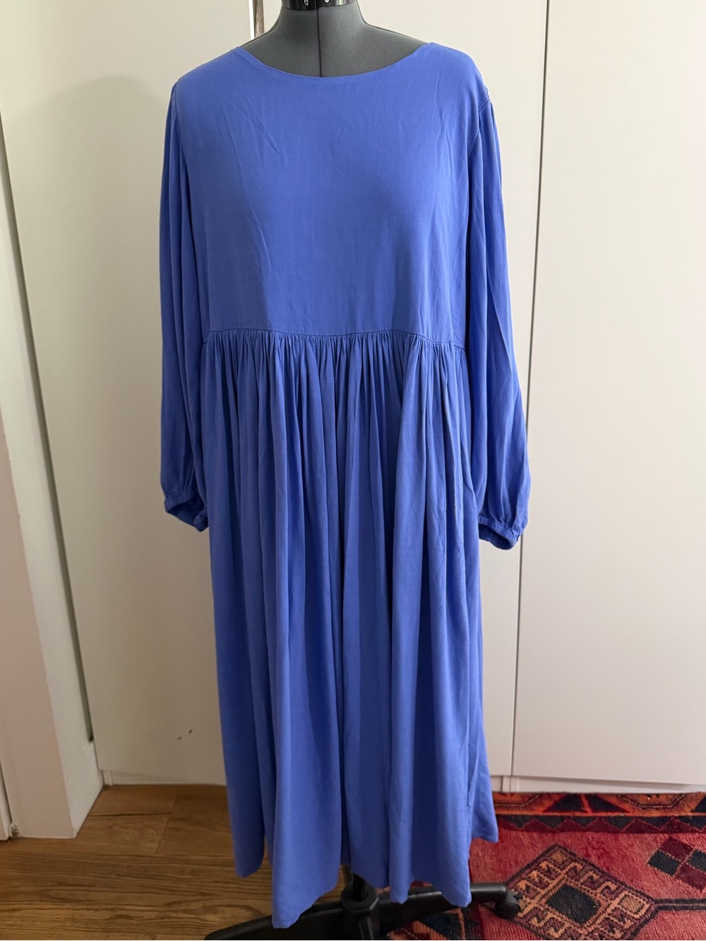 Emma Knudsen Long Sleeve Royal Blue Maxi Dress Viscose/ Linen blend - XL